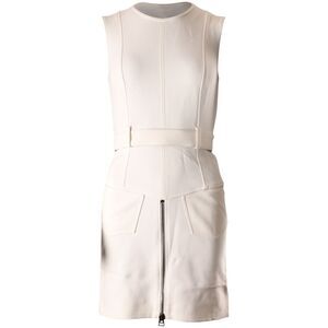 Tom Ford Seamed Cady Sheath Dress in White Viscose